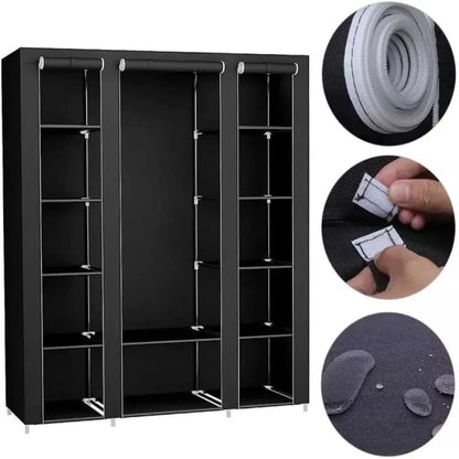 CLOSET ARMABLE DE TELA 3 COMPARTIMIENTO