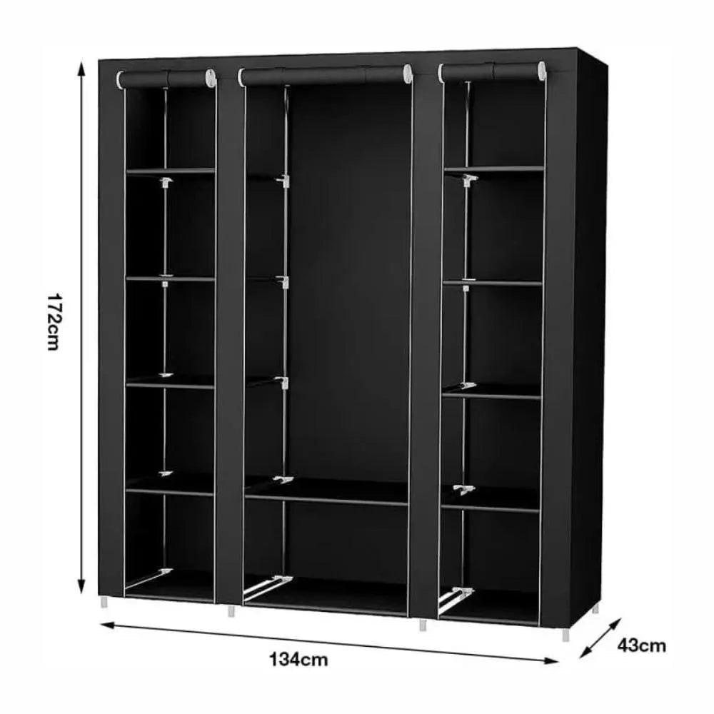CLOSET ARMABLE DE TELA 3 COMPARTIMIENTO