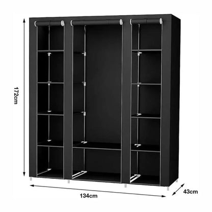 CLOSET ARMABLE DE TELA 3 COMPARTIMIENTO